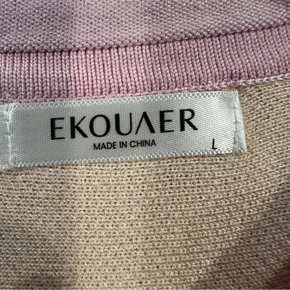 Ekouaer Daisy Lavender Batwing Long Sleeve Sweater Size Large - Picture 6 of 9